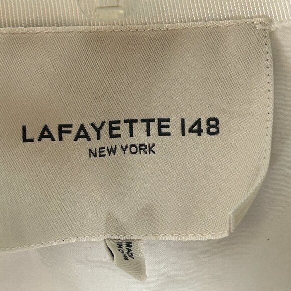 LAFAYETTE 148 LADIES BLAZER LARGE WHITE OPEN CAPSULE SUIT JACKET MINIMALIST - Picture 4 of 13